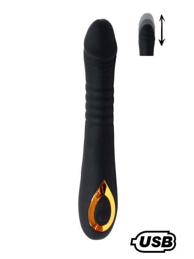 TWIST Noir, Vibromasseur va-et-vient USB en silicone médical, doté de 18 modes de stimulation 