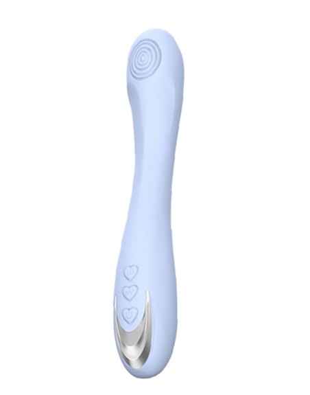 Vibromasseur silicone 10 modes de vibration USB bleu 