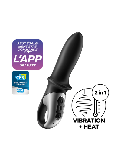 Vibromasseur noir USB, chauffant et connecté Hot Passion Satisfyer 