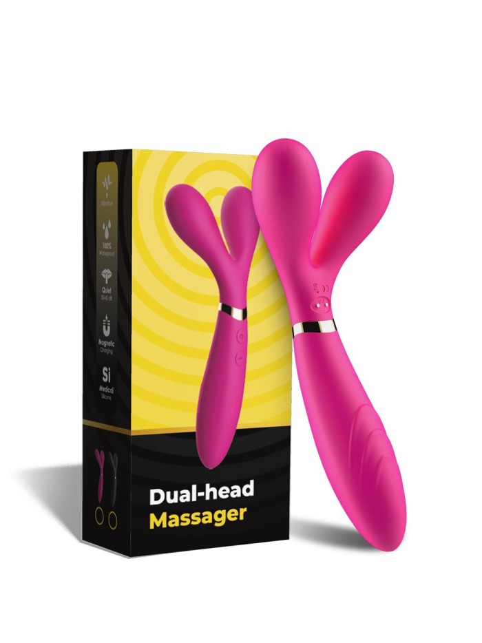 Vibromasseur Wand  rose en forme de Y avec 3 moteurs 