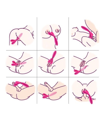 Vibromasseur Wand  rose en forme de Y avec 3 moteurs 