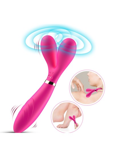 Vibromasseur Wand  rose en forme de Y avec 3 moteurs 
