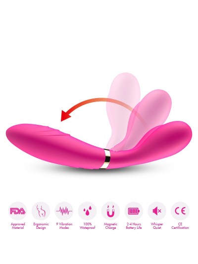 Vibromasseur Wand  rose en forme de Y avec 3 moteurs 