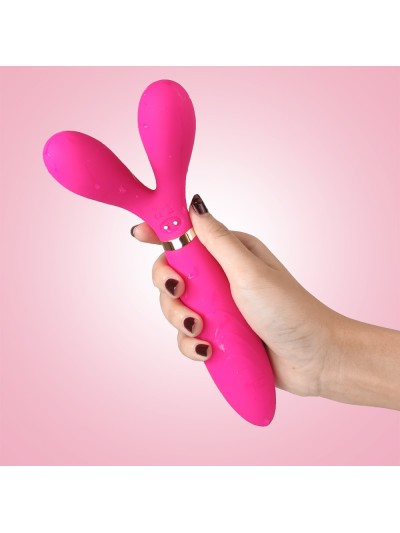 Vibromasseur Wand  rose en forme de Y avec 3 moteurs 