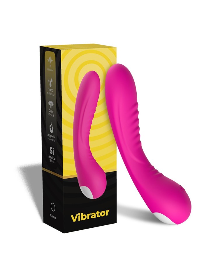 Vibromasseur courbé 9 modes de vibration rose 