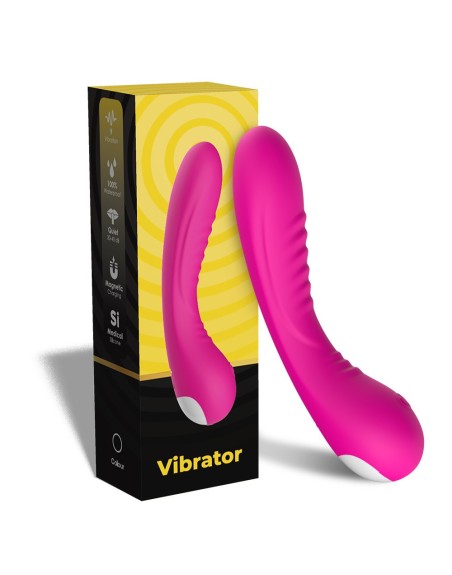 Vibromasseur courbé 9 modes de vibration rose 