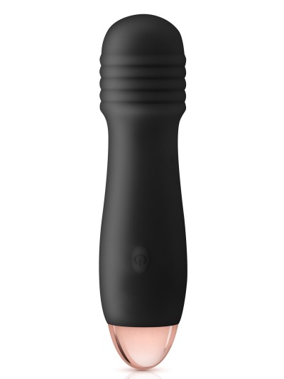 Vibromasseur noir 7 vitesses USB tête strié 