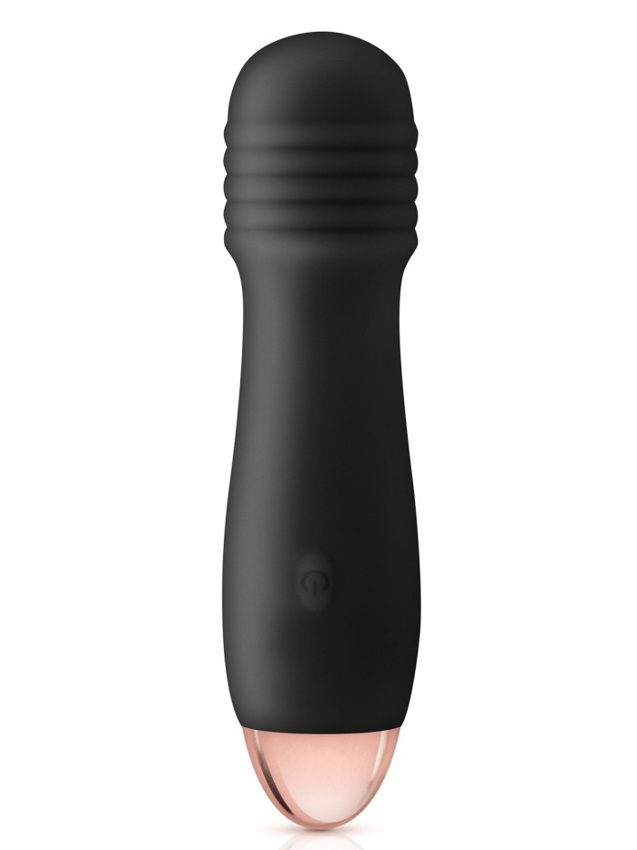Vibromasseur noir 7 vitesses USB tête strié 