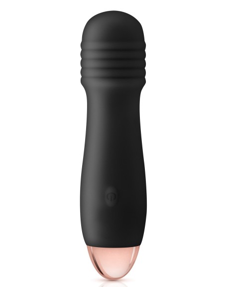 Vibromasseur noir 7 vitesses USB tête strié 