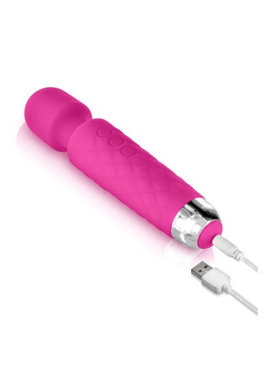 Vibromasseur wand rose 20 vitesses USB 