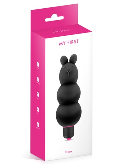 Vibromasseur stimulateur noir 7 vitesses silicone waterproof 