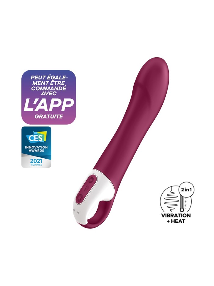 Vibromasseur chauffant connecté USB rouge Big Heat Satisfyer 