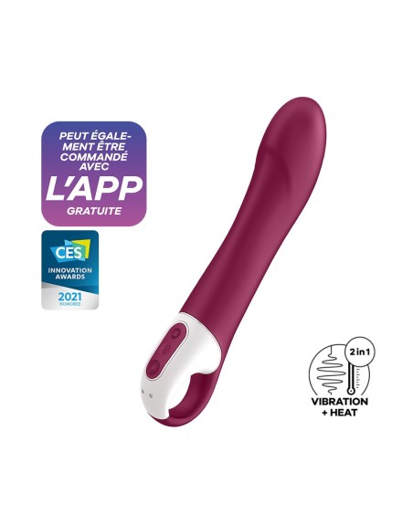 Vibromasseur chauffant connecté USB rouge Big Heat Satisfyer 