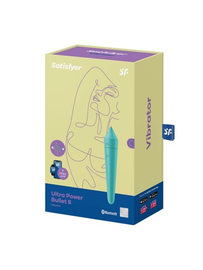 Vibromasseur connecté turquoise USB Ultra Power Bullet 8 Satisfyer 