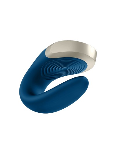 Vibromasseur connecté pour couple avec télécommande Double Love bleu Satisfyer 