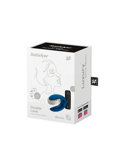 Vibromasseur connecté pour couple avec télécommande Double Love bleu Satisfyer 