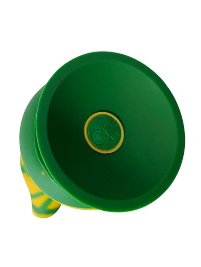 Gode ventouse tentacule Kraken vibrant 21 cm vert et jaune USB 