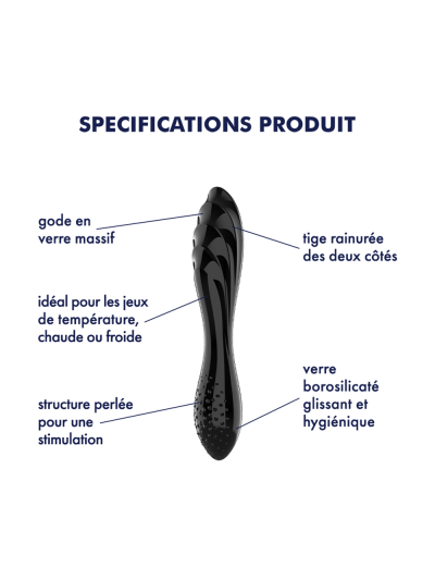 Gode en verre noir haute qualité Dazzling Crystal 1 Satisfyer 