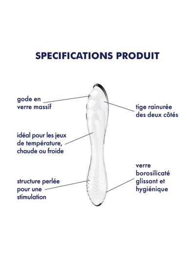Gode en verre transparent haute qualité Dazzling Crystal 1 Satisfyer 