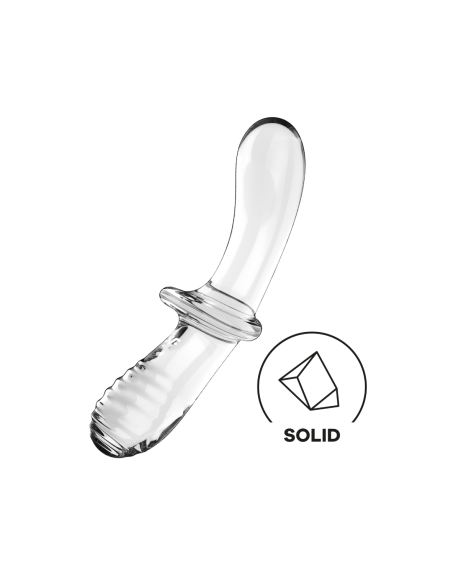 Gode en verre borosilicaté massif transparent Double Crystal Satisfyer 
