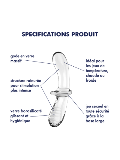 Gode en verre borosilicaté massif transparent Double Crystal Satisfyer 