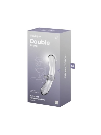 Gode en verre borosilicaté massif transparent Double Crystal Satisfyer 
