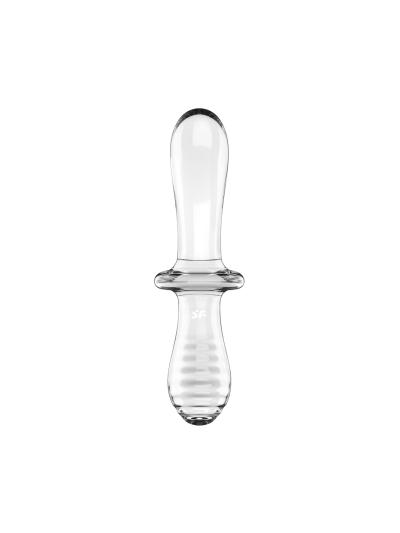 Gode en verre borosilicaté massif transparent Double Crystal Satisfyer 
