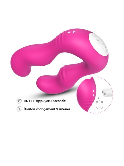 Vibromasseur Rose en forme de U double tête stimulateur point G 