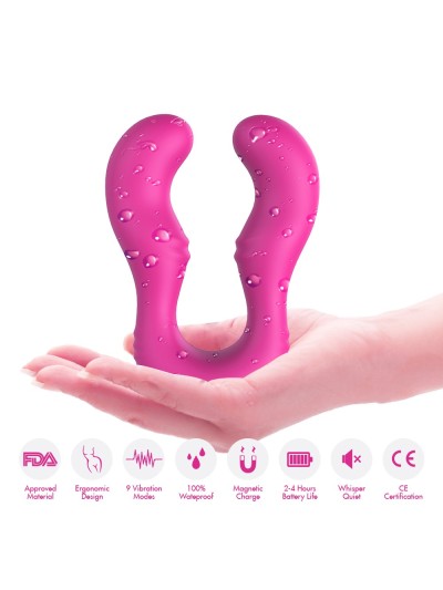 Vibromasseur Rose en forme de U double tête stimulateur point G 