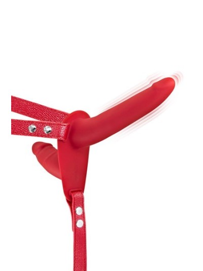 Double gode ceinture rouge vibrant 