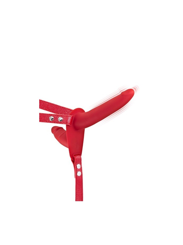 Double gode ceinture rouge vibrant 