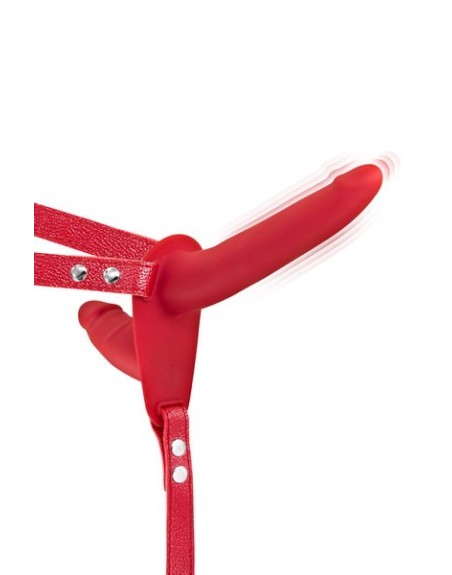 Double gode ceinture rouge vibrant 