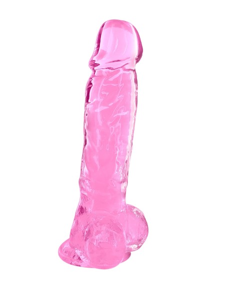 Gode jelly rose ventouse taille XL 22cm 