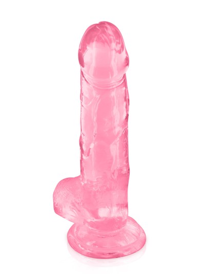 Gode jelly rose ventouse taille L 20cm 
