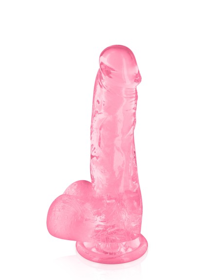 Gode jelly rose ventouse taille M 17.5cm 