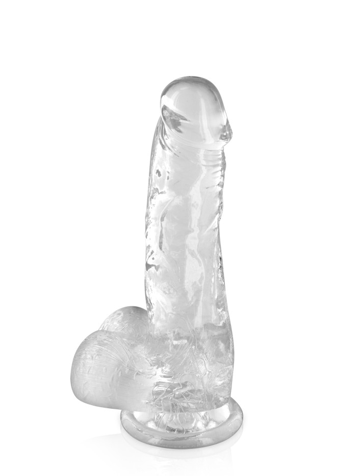 Gode jelly transparent ventouse taille M 17.5cm 