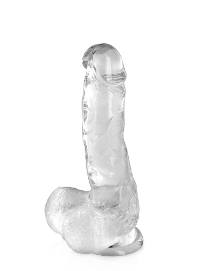 Gode jelly transparent ventouse taille M 17.5cm 