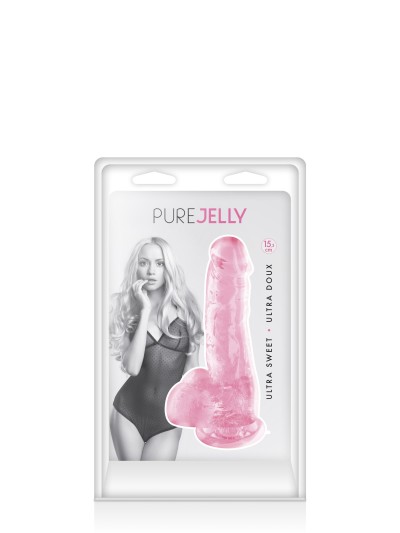Gode jelly rose ventouse taille S 15.3cm 