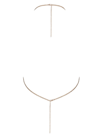 Top bijou doré à chaînes  strass 