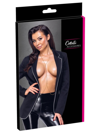 Chaîne de corps dorée avec strass 