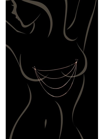 bijou pinces tétons avec 4 chainettes doré rose 