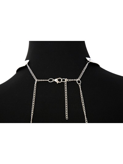 Bijou Tour de cou avec chaines de corps argenté 