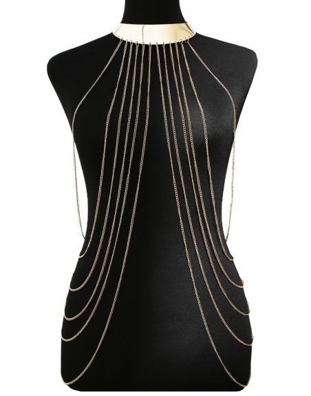 Bijou Tour de cou avec chaines de corps doré 