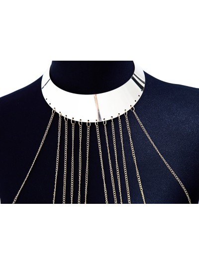 Bijou Tour de cou avec chaines de corps doré 