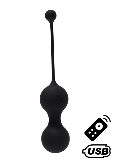 MINA Noir, Boules de Geisha en silicone médical USB avec télécommande 