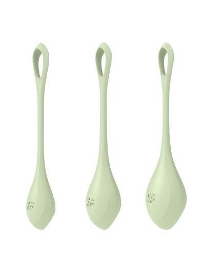 Set de 3 boules de geisha vert pastel Yoni Power 2 Satisfyer 