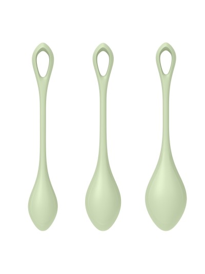 Set de 3 boules de geisha vert pastel Yoni Power 2 Satisfyer 