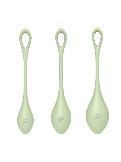 Set de 3 boules de geisha vert pastel Yoni Power 2 Satisfyer 