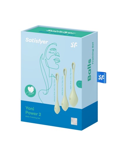Set de 3 boules de geisha vert pastel Yoni Power 2 Satisfyer 