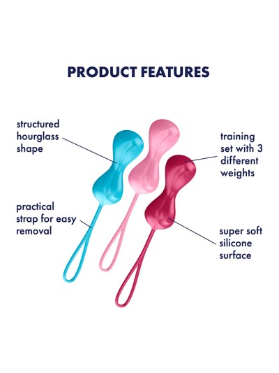 Set de 3 boules de Geisha effet vibrante Power Balls Satisfyer 